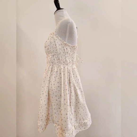 NMOT || FREE PEOPLE || gabby mini dress, white, ruching, ruffles, size small - Picture 6 of 10